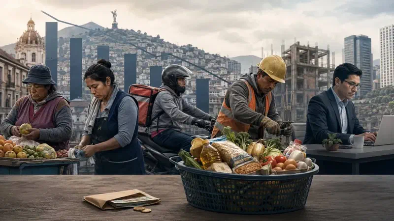 Ilustración generada con IA de vendedores en un mercado.